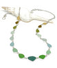 Forest, Green, Aqua, to Amber Graduating 19 Piece Sea Glass Necklace