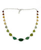 Brown, Amber, Sage to Olive Graduating 19 Piece Sea Glass Necklace