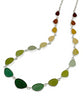 Brown, Amber, Sage to Olive Graduating 19 Piece Sea Glass Necklace