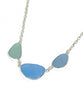 Shades of Blues & Aqua 3 Piece Sea Glass Necklace