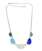 Textured Blues 5 Piece Sea Glass Necklace