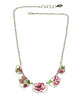 Pink Flower Vintage Pottery 5 Piece Necklace