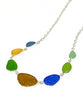Textured Earth Tone 7 Piece Sea Glass Necklace
