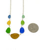 Textured Earth Tone 7 Piece Sea Glass Necklace