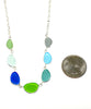 Green, Aqua & Blue 7 Piece Sea Glass Necklace