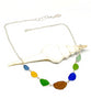 Textured Earth Tone 7 Piece Sea Glass Necklace