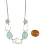 Coke Bottle Blue Sea Glass with Mother of Pearl 7 Piece Necklace
