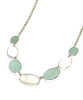 Coke Bottle Blue Sea Glass with Mother of Pearl 7 Piece Necklace