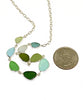 Olive and Aqua 9 Piece Sea Glass Necklace
