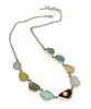 Pastel Sea Glass and Textured Sea Pottery 9 Piece Sea Glass Necklace