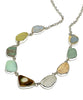 Pastel Sea Glass and Textured Sea Pottery 9 Piece Sea Glass Necklace