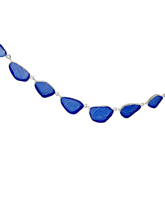 Textured Cobalt Blue 9 Piece Sea Glass Necklace