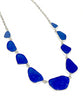 Textured Cobalt Blue 9 Piece Sea Glass Necklace