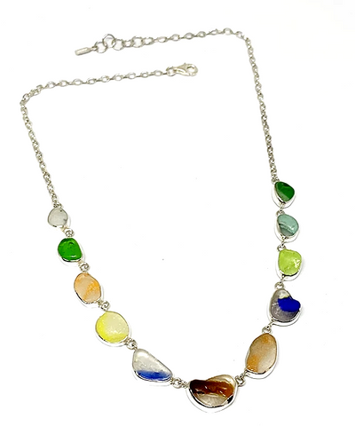Rare Melded Sea Glass 11 Piece Necklace