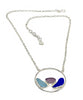 Aqua, Purple and Cobalt Blue Sea Glass Hoop Necklace