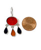 Iridescent Red, Dark Purple, & Burnt Orange Stained Glass Chandelier Style Earrings