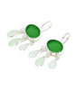 Green & Soft Aqua Sea Glass Chandelier Earrings