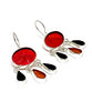 Iridescent Red, Dark Purple, & Burnt Orange Stained Glass Chandelier Style Earrings