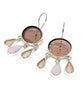 Clear Dusty Purple with Clear & Opaque Pink Drop Stained Glass Chandelier Style Earrings