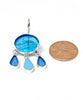 Clear Textured Turquoise with Aqua & Blue Stained Glass Chandelier Style Earrings