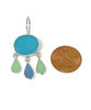 Turquoise, Mint & Sky Blue Stained Glass Chandelier Style Earrings