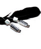 Black and White Beaded Glass with Square Pearl Double Drop Earrings