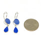 Shades Blue Sea Glass Double Drop Earrings