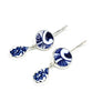 Blue and White Abstract Vintage Pottery  Drop Earrings