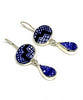 Blue and White Graphic Vintage Pottery Double Drop Earrings