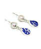 Blue and White Flower Vintage Pottery & Pearl Double Drop Earrings