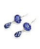 Blue and White Flower Vintage Pottery  Drop Earrings
