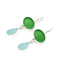 Green & Aqua Sea Glass Double Drop Earrings
