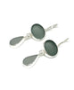 Dark Gray & Light Gray Sea Glass Double Drop Earrings