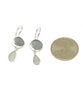 Grey & Light Grey Sea Glass Double Drop Earrings