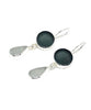 Dark Gray & Gray Sea Glass Double Drop Earrings