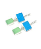 Turquoise and Mint Green Stained Glass Double Drop Earrings