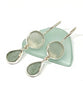 Shades of Grey Sea Glass Double Drop Earrings