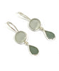 Shades of Grey Sea Glass Double Drop Earrings