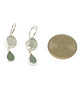Shades of Grey Sea Glass Double Drop Earrings