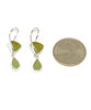 Olive & Sage Green Sea Glass Double Drop Earrings