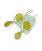 Chartreuse & Light Olive Sea Glass Double Drop Earrings
