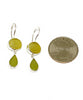 Chartreuse & Light Olive Sea Glass Double Drop Earrings
