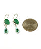 Turquoise Sea Glass & Turquoise Leaf Vintage Pottery Double Drop Earrings