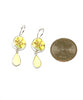 Yellow Flower Vintage Pottery with Yellow Stained Glass Double Drop Earrings