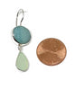 Chalcedony Stone with Soft Mint Green Sea Glass Double Drop Earrings