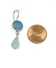 Shades of Aqua Sea Glass Double Drop Earrings