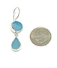 Shades of Aqua Natural Shape Sea Glass Double Drop Earrings