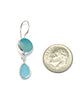 Aqua with Turquoise Natural Shape Sea Glass Double Drop Earrings