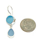 Shades of Aqua and Pale Blue Natural Shape Sea Glass Double Drop Earrings