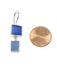 Shades of Blue Sea Glass Double Drop Earrings